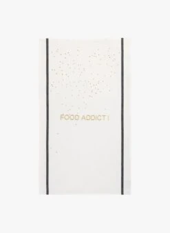 FOOD ADDICT - Torchon Brodé En Coton | Beige