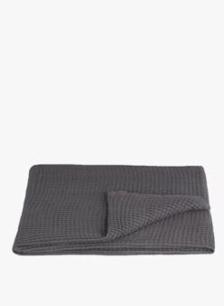 Intérieur Décoration Magasin 32 Jeté De Lit Gaufré En Nid D'abeille En Coton Biologique | Gris