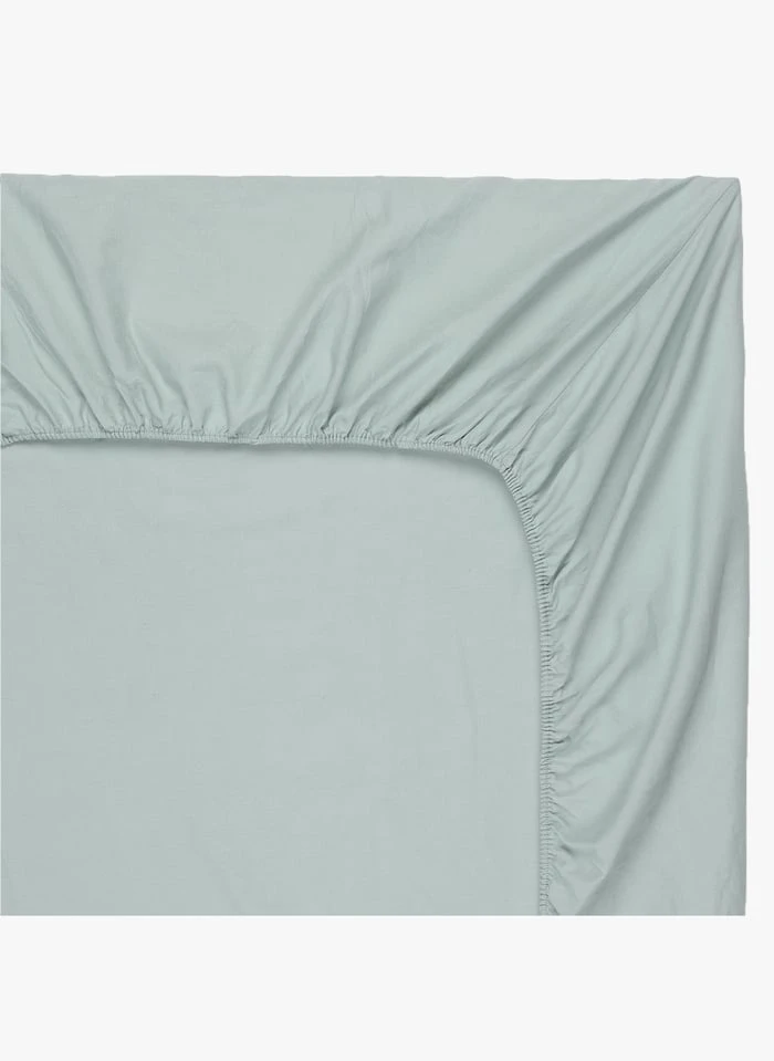 Drap-housse En Lin Et Coton Biologique | Bleu 1 Drap-housse En Lin Et Coton Biologique | Bleu