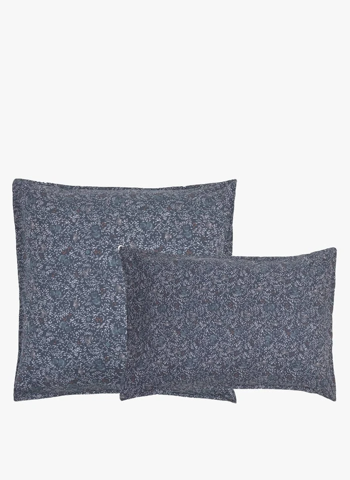 Taie D'oreiller Imprimé Fleuri En Lin Et Coton Biologique | Gris 1 Taie D'oreiller Imprimé Fleuri En Lin Et Coton Biologique | Gris