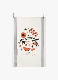 Torchon Imprimé En Coton Pied De Poule X Reine Mère | Rose