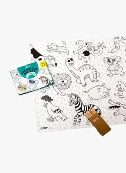 ANIMALS - Poster + 6 Crayons | Multicolore