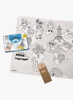 MINI ATLAS - Poster + 6 Crayons | Multicolore