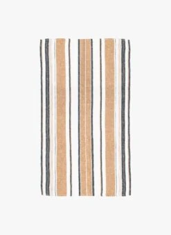 AJACCIO TOR - Torchon Rayé En Lin | Marron