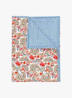 Intérieur Décoration Magasin 18 Plaid Matelassé 220x270 Cm Imprimé Floral En Coton | Blanc