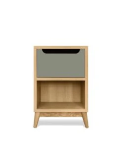 UNIK - Table De Chevet En Chene Naturel | Vert