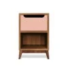 UNIK - Table De Chevet En Chene Miel | Rose