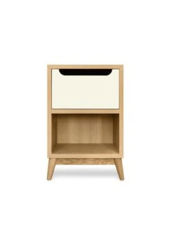 UNIK - Table De Chevet En Chene Naturel | Blanc