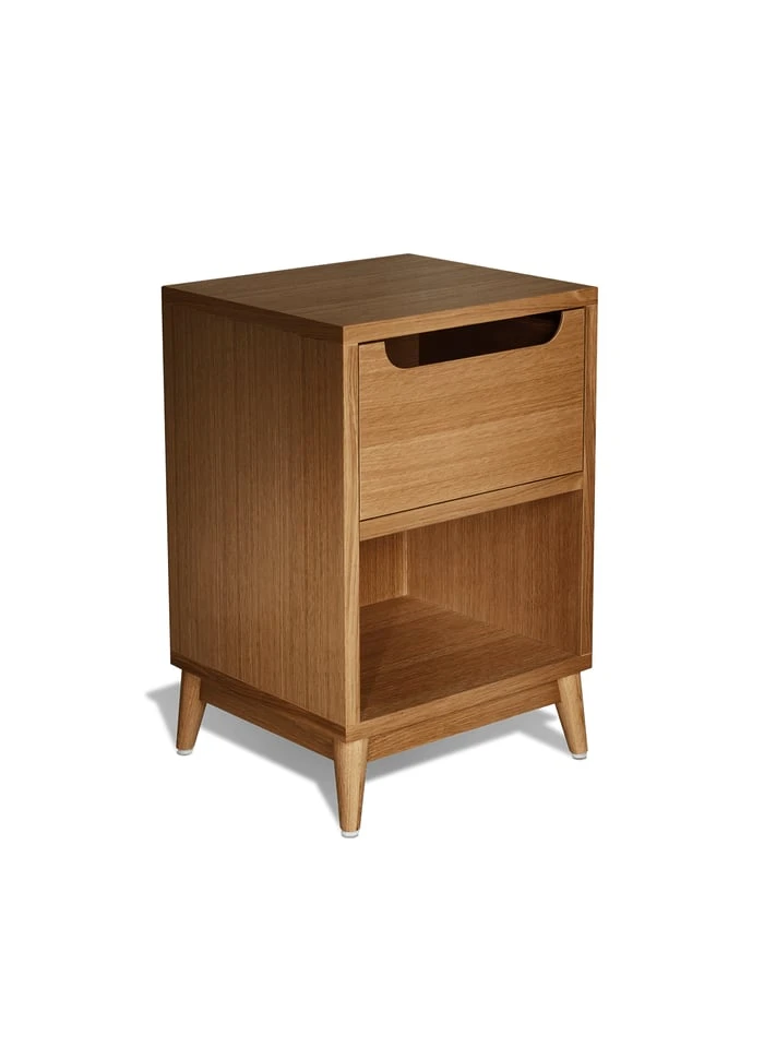 UNIK - Table De Chevet En Chene Miel | Blanc 3 UNIK - Table De Chevet En Chene Miel | Blanc – Image 3