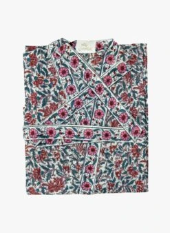 Kimono Imprimé Fleuri En Coton | Beige