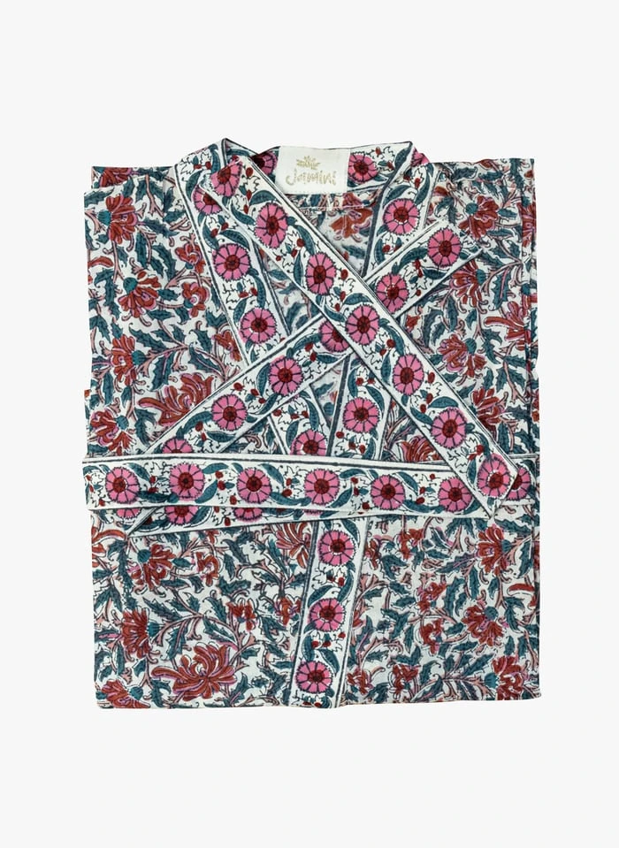 Kimono Imprimé Fleuri En Coton | Beige 1 Kimono Imprimé Fleuri En Coton | Beige