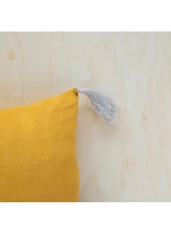 Coussin En Lin Lavé Uni | Jaune -Intérieur Décoration Magasin 3986274