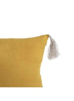Coussin En Lin Lavé Uni | Jaune -Intérieur Décoration Magasin 3986275