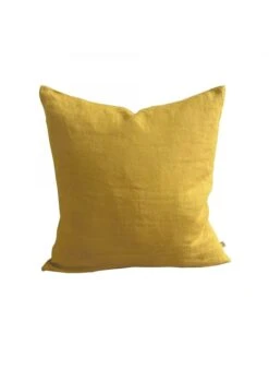 Housse De Coussin En Lin Lavé | Jaune