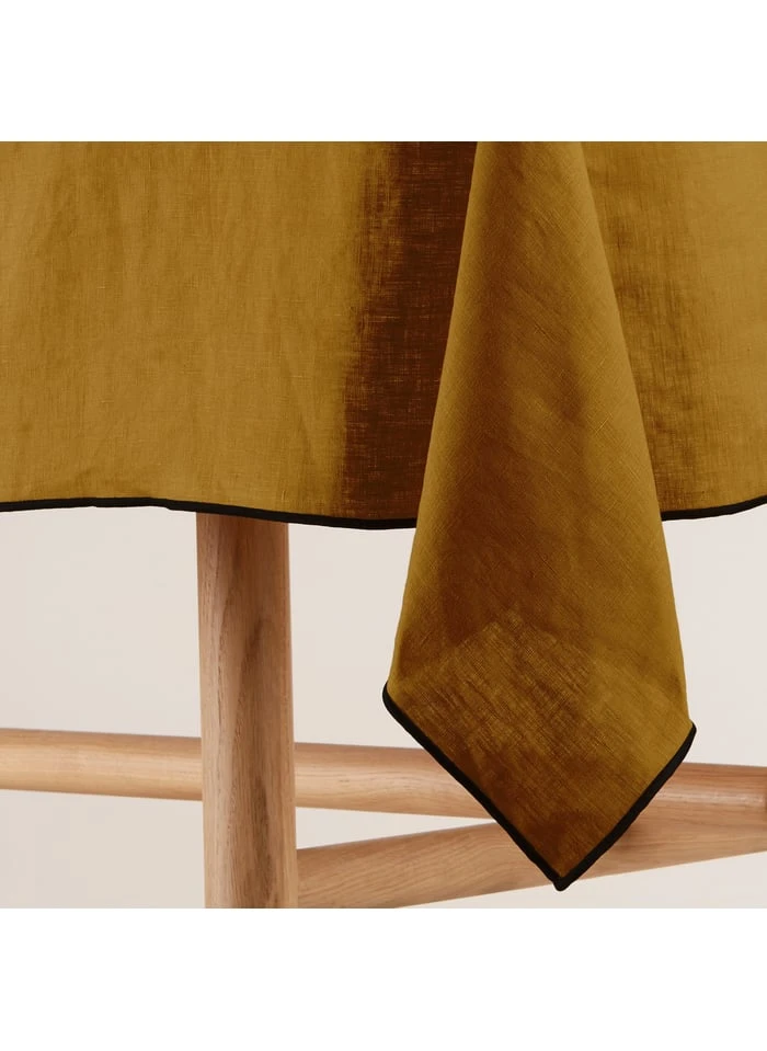 CARLINA - Nappe Carrée En Lin | Marron 3 CARLINA - Nappe Carrée En Lin | Marron – Image 3