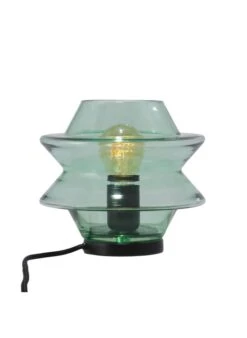 KATY - Lampe à Poser En Verre Soufflé Rose Blush | Vert