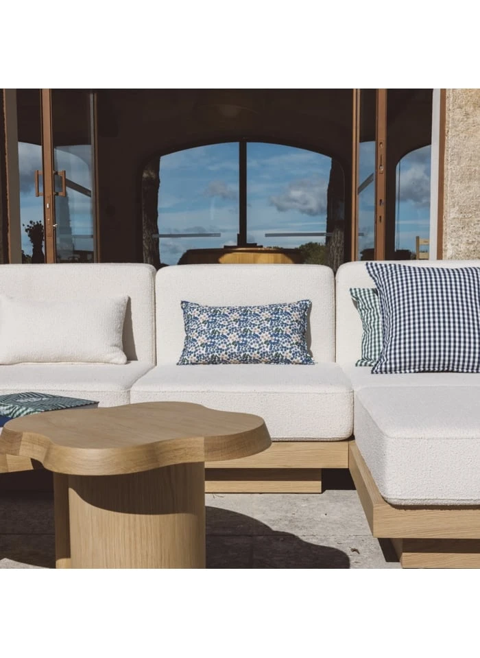 Coussin Imprimé Flower En En Lin Lavé | Bleu 3 Coussin Imprimé Flower En En Lin Lavé | Bleu – Image 3