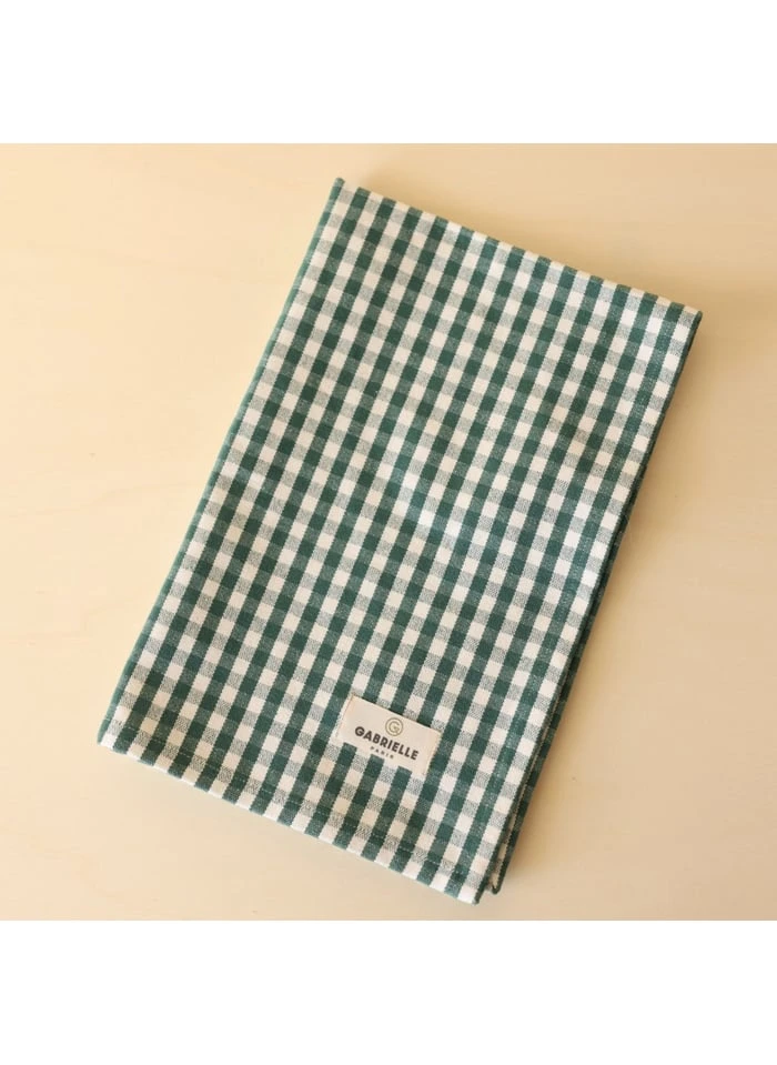 Torchon Imprimé Vichy En Coton | Vert 2 Torchon Imprimé Vichy En Coton | Vert – Image 2