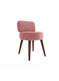 GINA - Gina - Petit Fauteuil En Velours Bleu Nuit | Rose