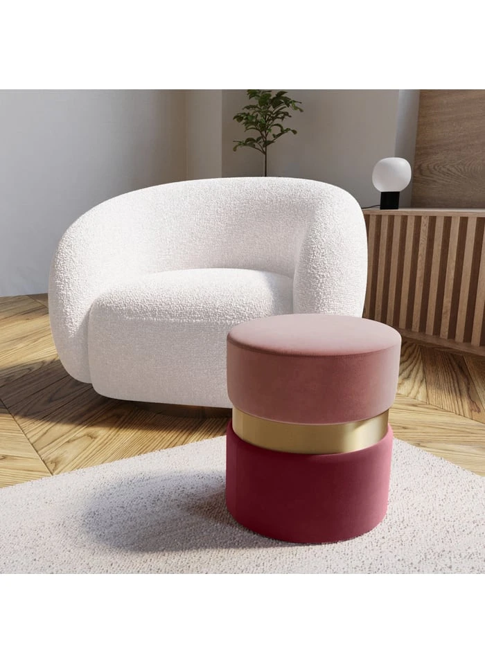 CASSIOPEE - Cassiopee - Pouf Contemporain, Bicolore Bleu Et Métal Noir | Rouge 2 CASSIOPEE - Cassiopee - Pouf Contemporain, Bicolore Bleu Et Métal Noir | Rouge – Image 2