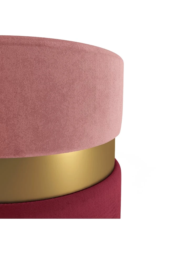 CASSIOPEE - Cassiopee - Pouf Contemporain, Bicolore Bleu Et Métal Noir | Rouge 3 CASSIOPEE - Cassiopee - Pouf Contemporain, Bicolore Bleu Et Métal Noir | Rouge – Image 3