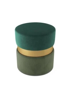CASSIOPEE - Cassiopee - Pouf Contemporain, Bicolore Bleu Et Métal Noir | Vert