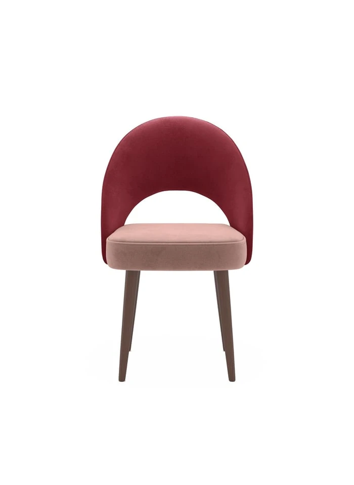 SAORI - Saori - Chaise En Velours Bicolore Rouge Et Rose | Rouge 3 SAORI - Saori - Chaise En Velours Bicolore Rouge Et Rose | Rouge – Image 3