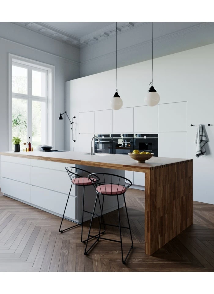 JOANE - Joane - Tabouret De Bar Velours Vert Sapin | Rose 2 JOANE - Joane - Tabouret De Bar Velours Vert Sapin | Rose – Image 2