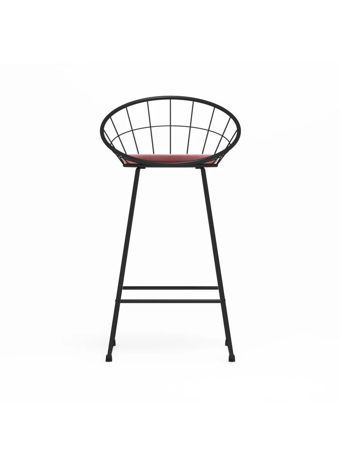 JOANE - Joane - Tabouret De Bar Velours Vert Sapin | Rose 3 JOANE - Joane - Tabouret De Bar Velours Vert Sapin | Rose – Image 3