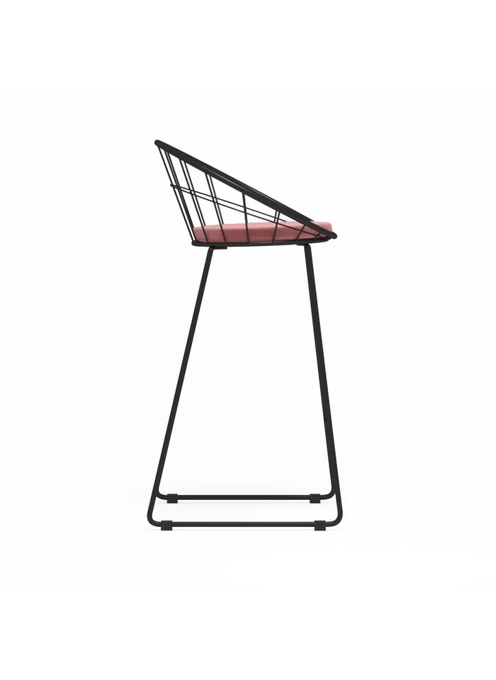 JOANE - Joane - Tabouret De Bar Velours Vert Sapin | Rose 5 JOANE - Joane - Tabouret De Bar Velours Vert Sapin | Rose – Image 5