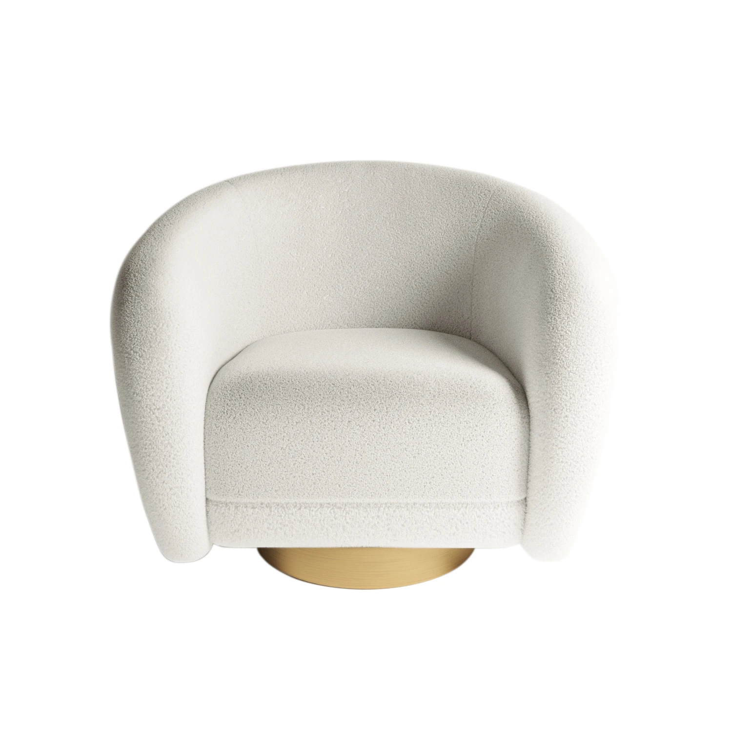 BELLA - Bella - Fauteuil Effet Laine Bouclée Et Laiton | Blanc 3 BELLA - Bella - Fauteuil Effet Laine Bouclée Et Laiton | Blanc – Image 3