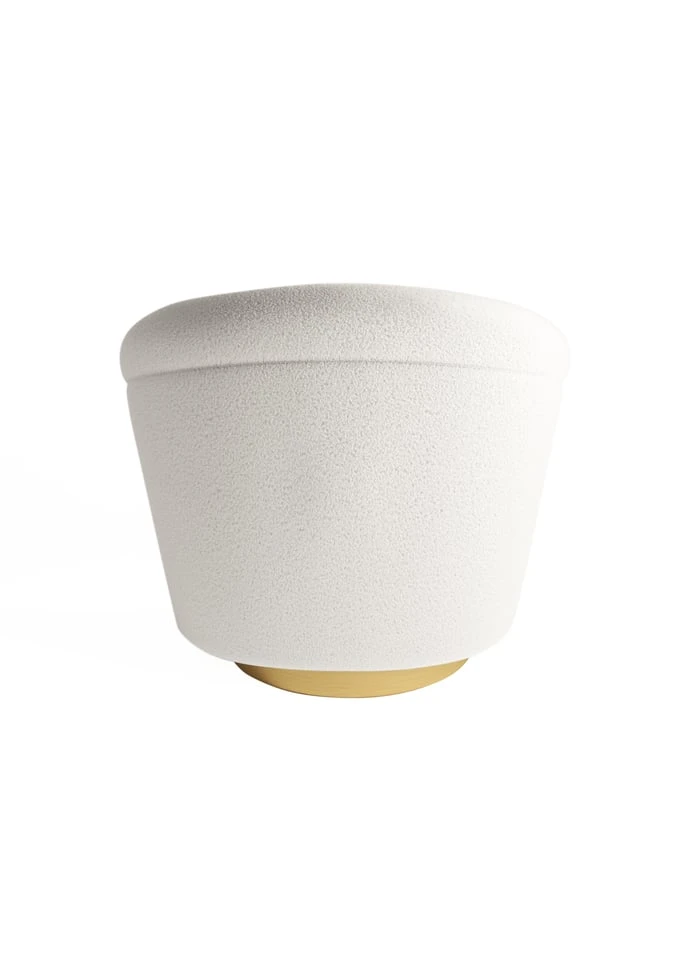 BELLA - Bella - Fauteuil Effet Laine Bouclée Et Laiton | Blanc 5 BELLA - Bella - Fauteuil Effet Laine Bouclée Et Laiton | Blanc – Image 5