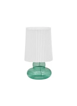 House Doctor Lampe De Table Avec Abat-jour En Verre, Tissu, Le Fer | Vert