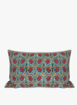 Housse De Coussin En Coton Imprimé | Bleu