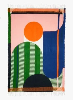 ABSTRACT - Drap De Bain Imprimé En Coton | Multicolore