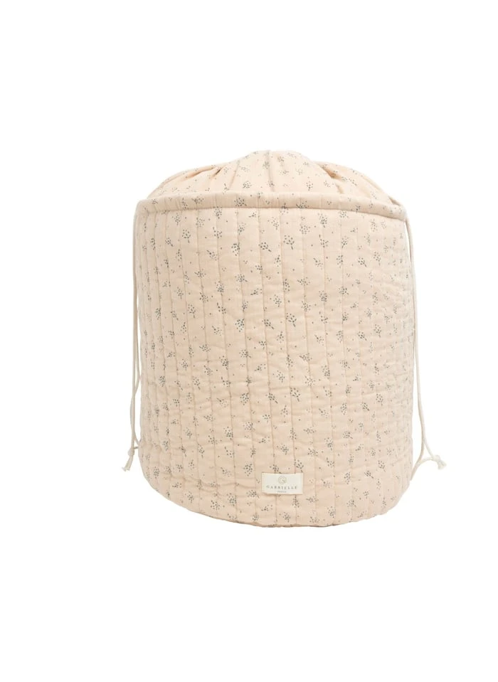 Grand Pochon Imprimé En Gaze De Coton | Beige 1 Grand Pochon Imprimé En Gaze De Coton | Beige