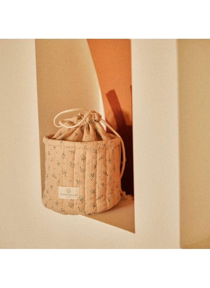 Petit Pochon Imprimé En Gaze De Coton | Beige 2 Petit Pochon Imprimé En Gaze De Coton | Beige – Image 2