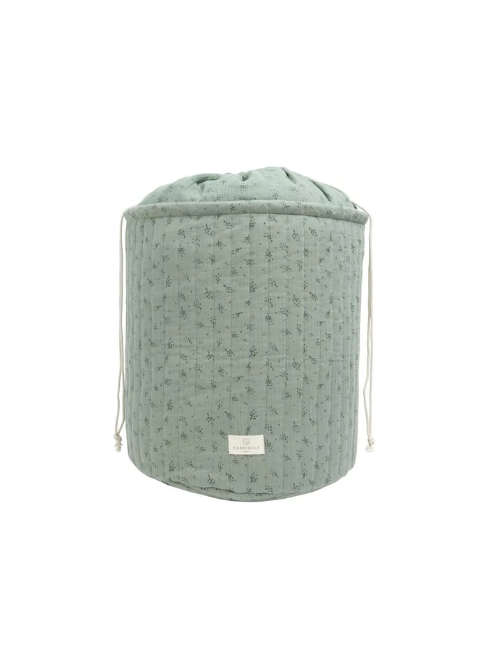 Grand Pochon Imprimé En Gaze De Coton | Vert 1 Grand Pochon Imprimé En Gaze De Coton | Vert