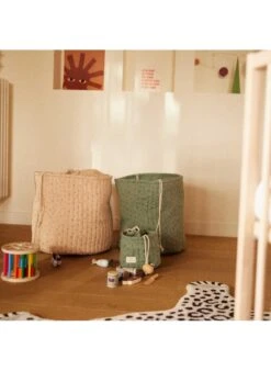 Grand Pochon Imprimé En Gaze De Coton | Vert 5 Grand Pochon Imprimé En Gaze De Coton | Vert -Intérieur Décoration Magasin 4285775