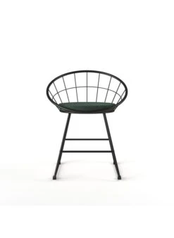 JOANE - Joane - Chaise En Métal Et Velours Bleu Perle | Vert