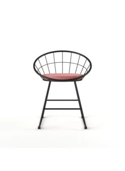 JOANE - Joane - Chaise En Métal Et Velours Bleu Perle | Rose