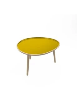 MARSALA - Marsala - Table D'appoint En Bois Et Peinture Céramique Vert Kaki | Jaune